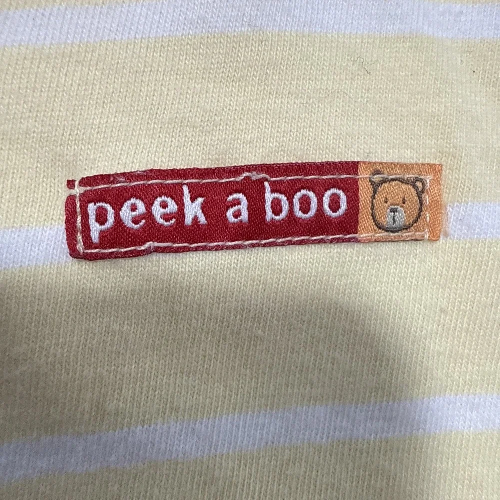 Carters Baby Romper 6M Yellow Strip‎ Peek a Boo Jumpsuit